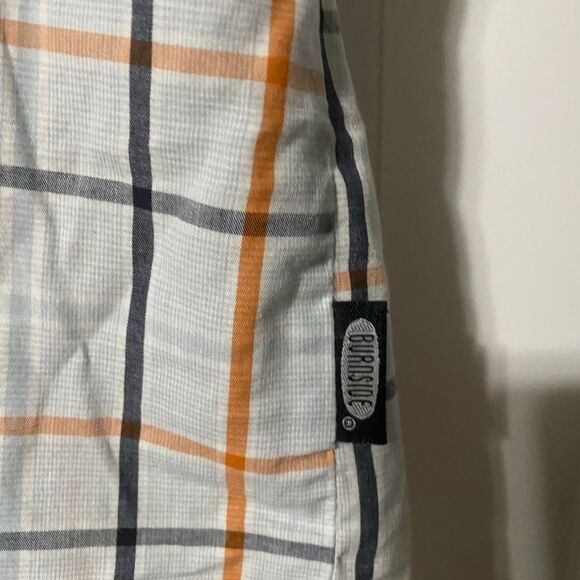 Burnside coral/grey/blue plaid button up - Picture 4 of 6